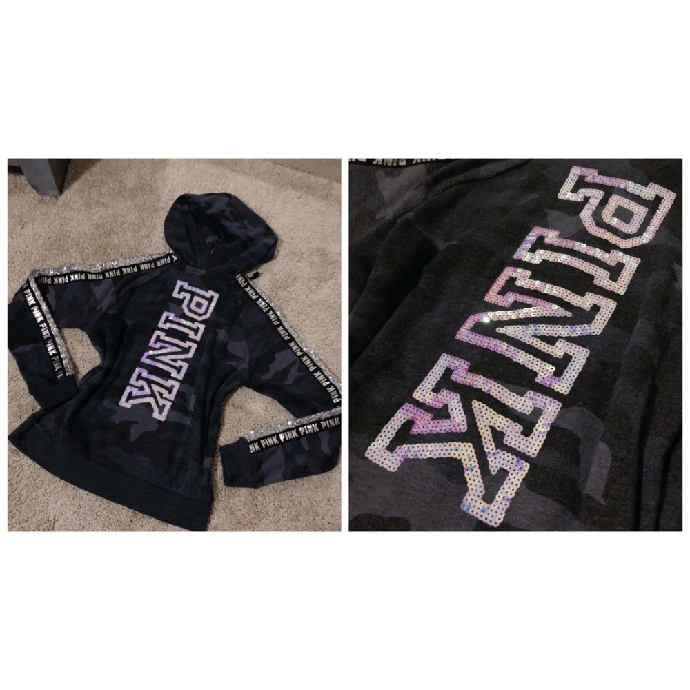 SOLD ON MERC: VS PINK Camo Bling Sequin Set - Picture 5 of 7